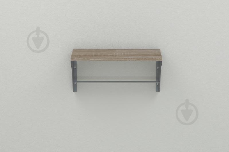 Полка настенная Ferrum-decor Комфи 260x600x240 металл Серый ДСП Сонома Трюфель 16 мм (KOM0040)