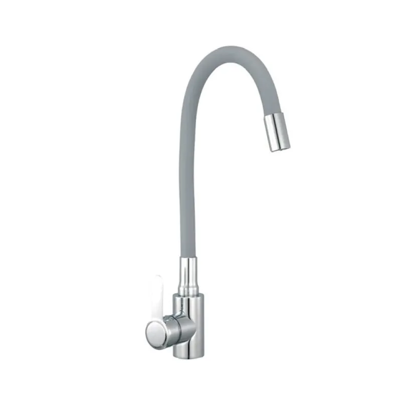 Смеситель для кухни с силиконовым изливом Champion EZA-011 CH6456 из нержавеющей стали Chrome Reflector Gray (2696539640)