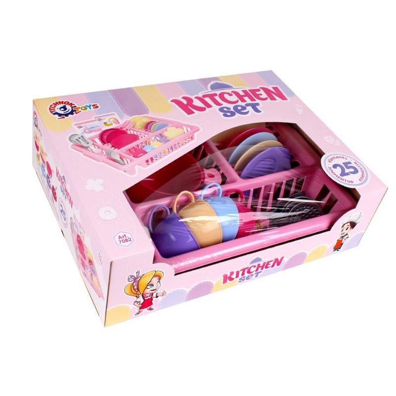 Игровой набор ТехноК Кухонный набор посуда сушка Разноцветная (IG-173-N-78)