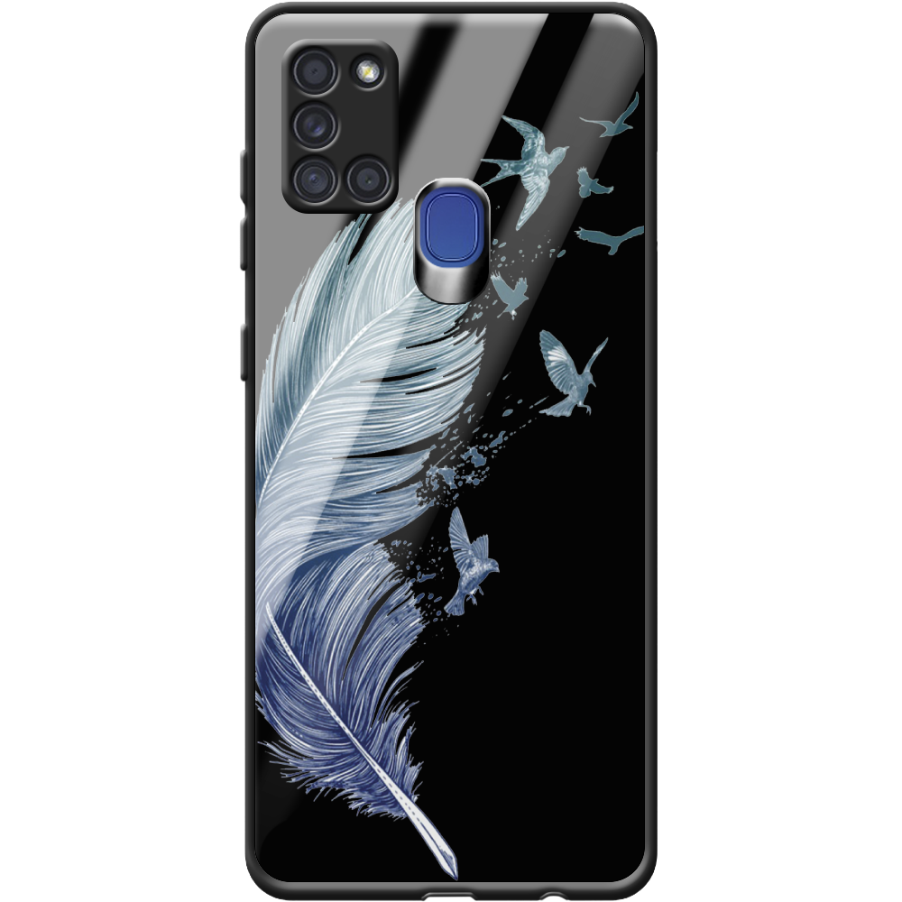 Чехол Boxface Samsung A217 Galaxy A21s Feather Черный силикон со стеклом (40006-cc38-40864) - фото 1