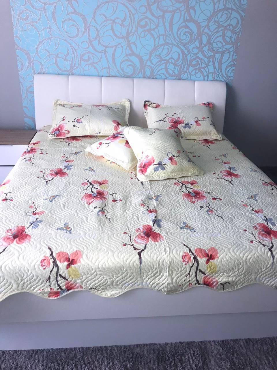 Покрывало евро 220х240 см с наволочками 2 шт. 50x70 см/2 шт. 50x50 см Белый (П4К-Al-pokr4-0012)