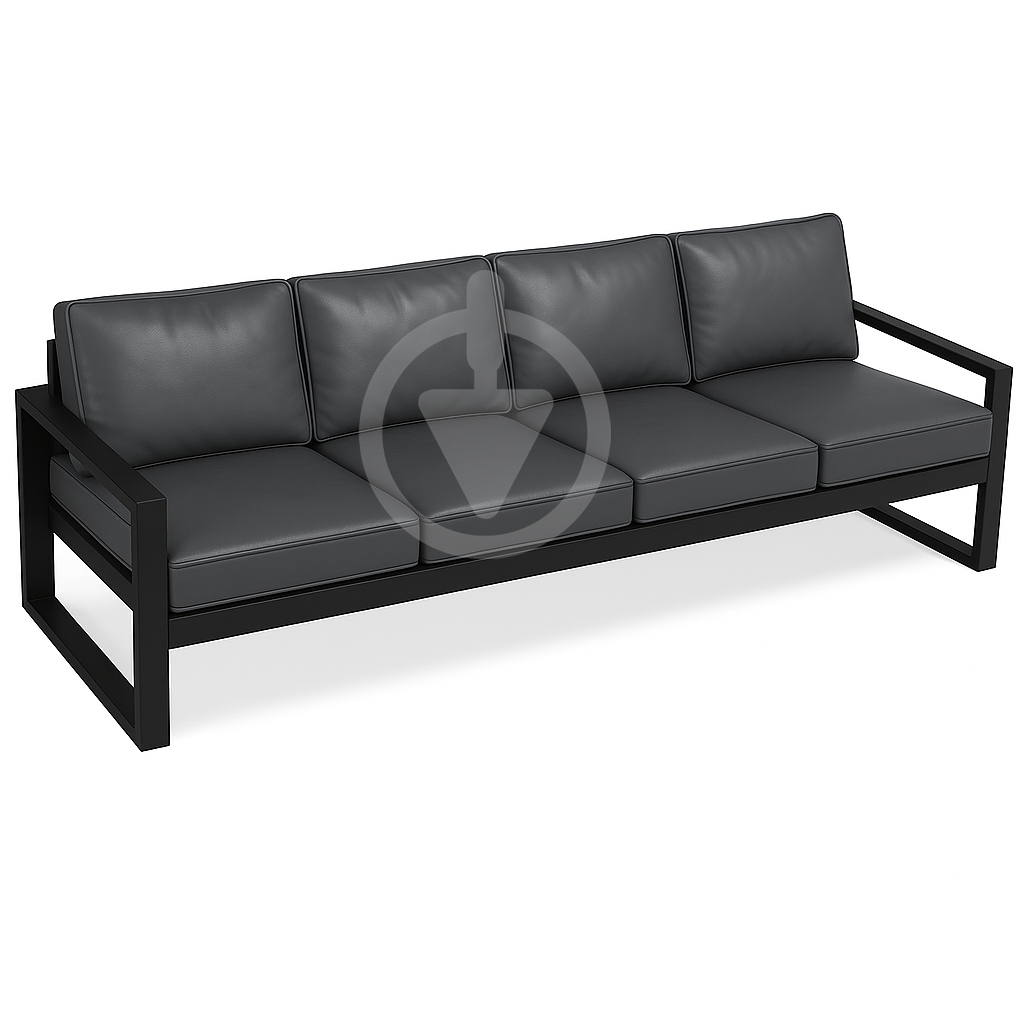 Диван металевий AVVS Бостон лофт з підлокітниками екошкіра 210 см Світло-сірий Диван металевий AVVS Бостон лофт з підлокітниками екошкіра 210 см Світло-сірий