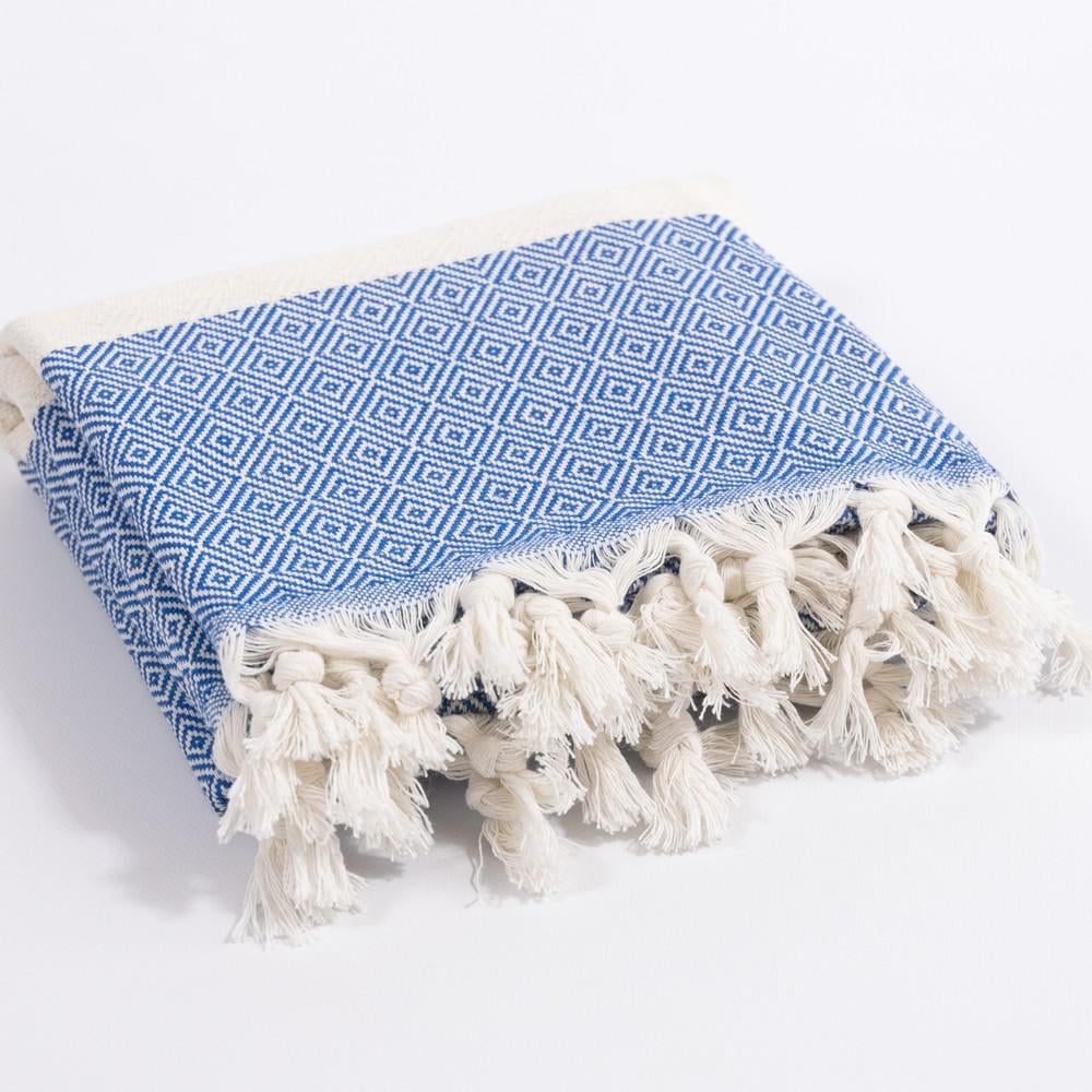 Полотенце Peshtemal Elmas 100х180 см Темно-Синий/Кремовый - фото 2