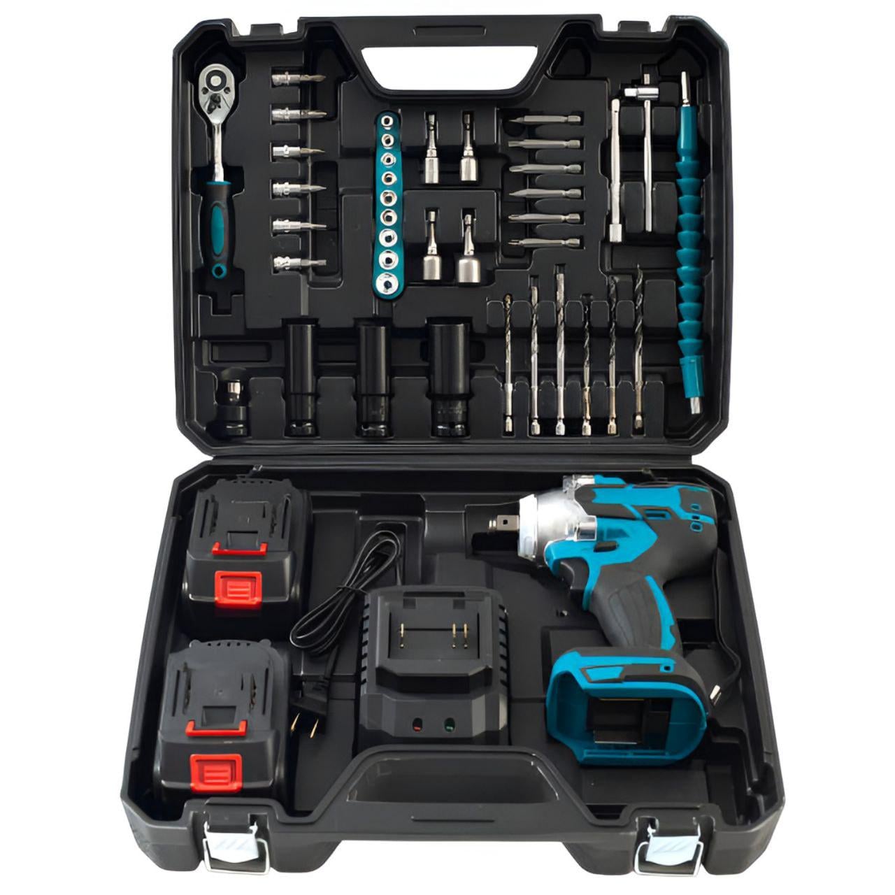 Гайковерт аккумуляторный 12408/МК 48V с 2 АКБ и набором инструментов в кейсе (RD00-52)