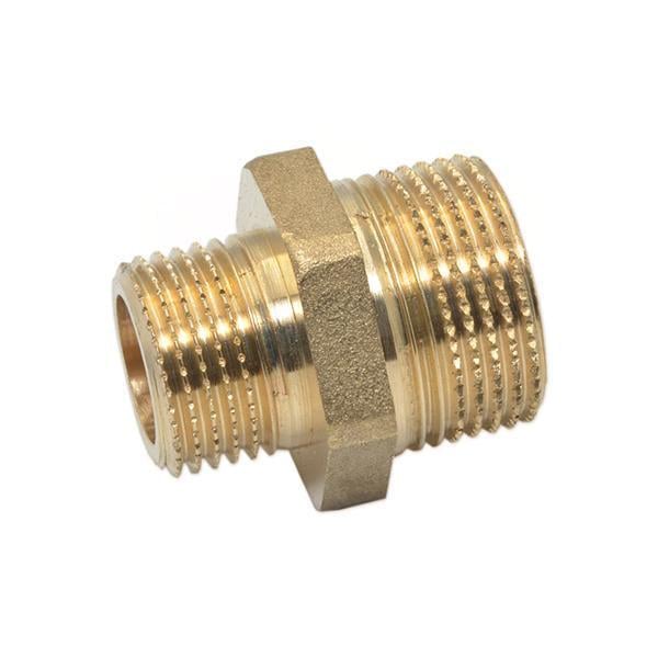 Ниппель редукционный латунный Pattaroni 1/8" x 3/8" наружная резьба (F591R099)
