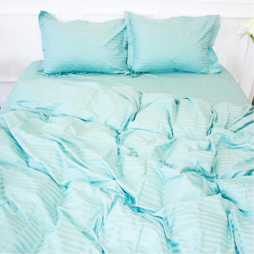 Комплект постельного белья MirSon 30-0015 satin-stripe 110х140 см Green Wave (2200005246245)