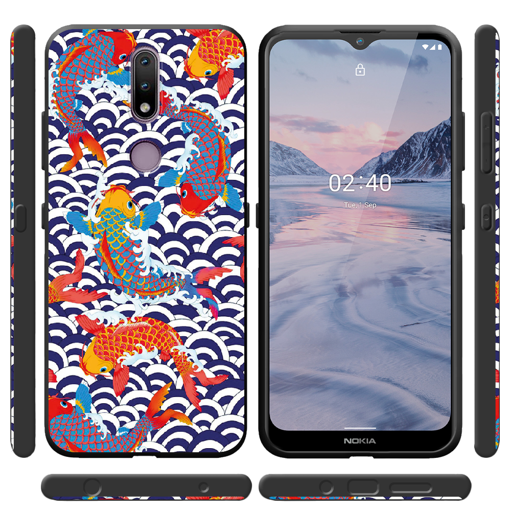 Чехол Boxface Nokia 2.4 Koi Fish Черный силикон (41297-up2477-43220) - фото 2