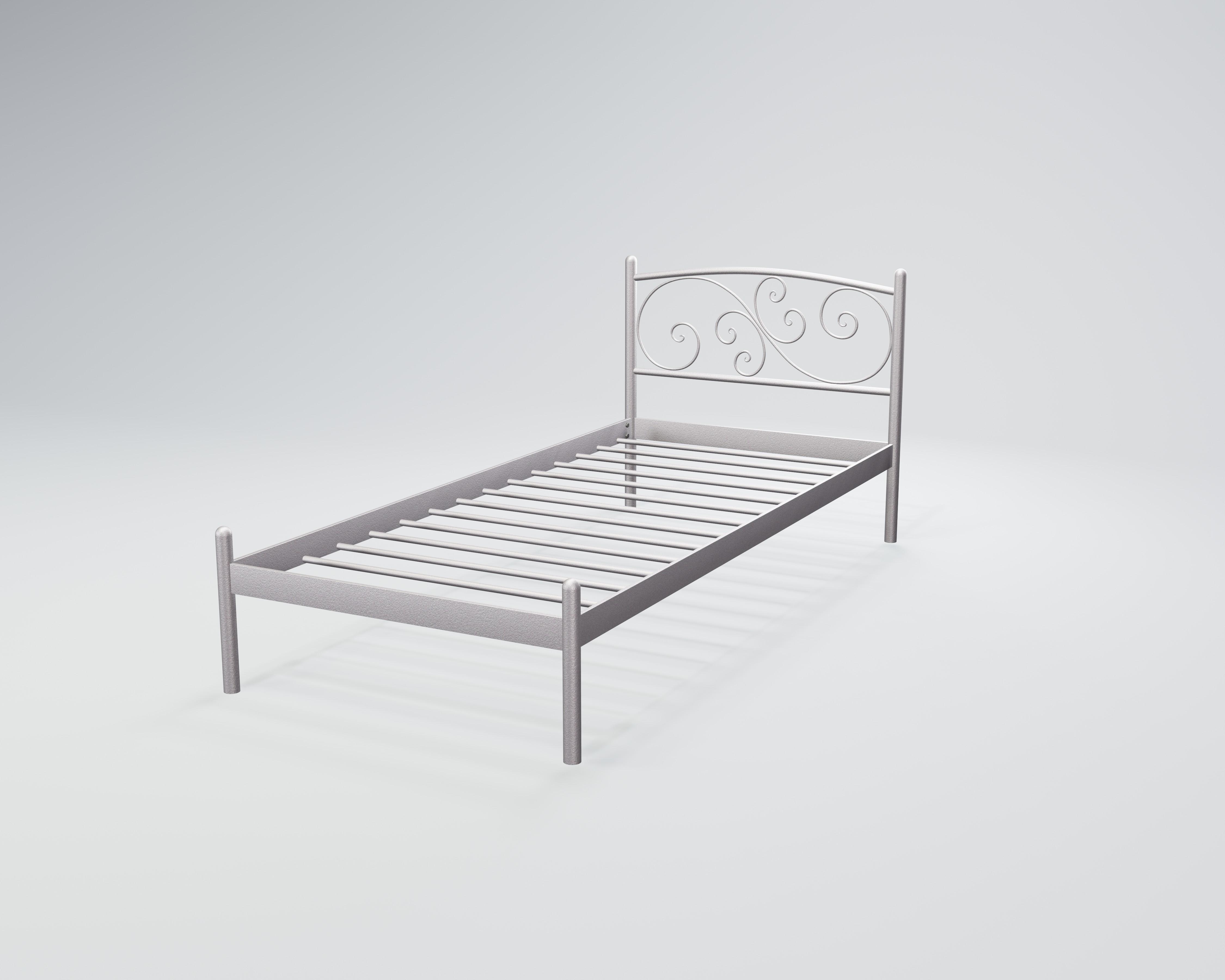 Кровать металлическая Лилия Мини 80x200 см Серебро белое