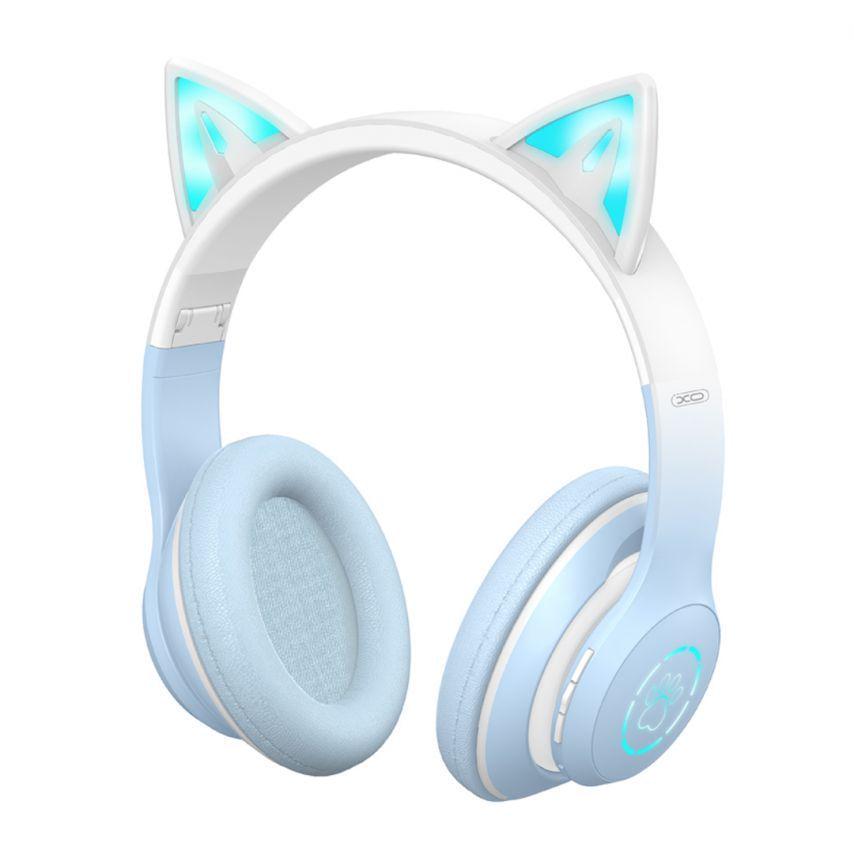 Детские наушники Bluetooth XO с ушками Blue (BE38)