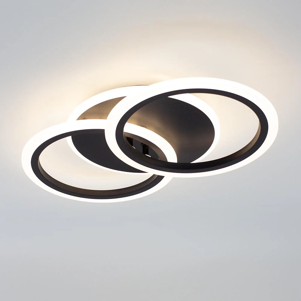 Люстра светодиодная ESLLSE MOKA 3R с пультом 60 Вт 440x250x70 мм Черный (10563)