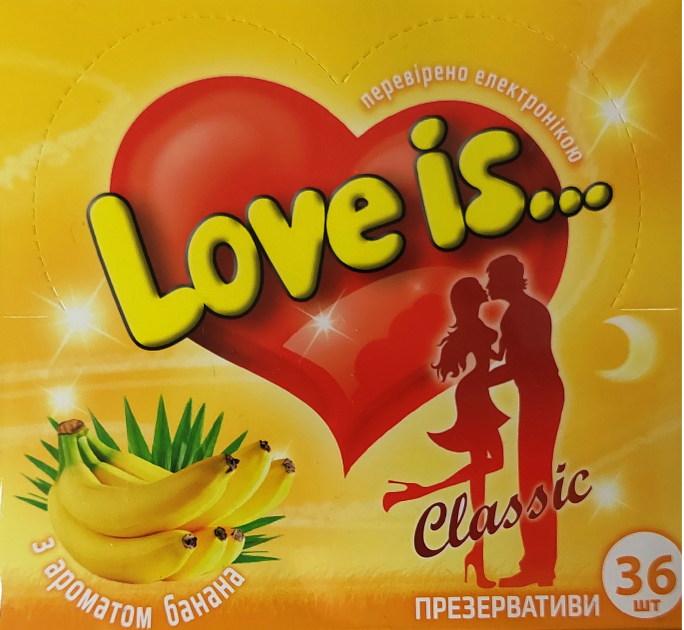 Презервативы Love is… Classic с ароматом банана 36 шт. (00228717)