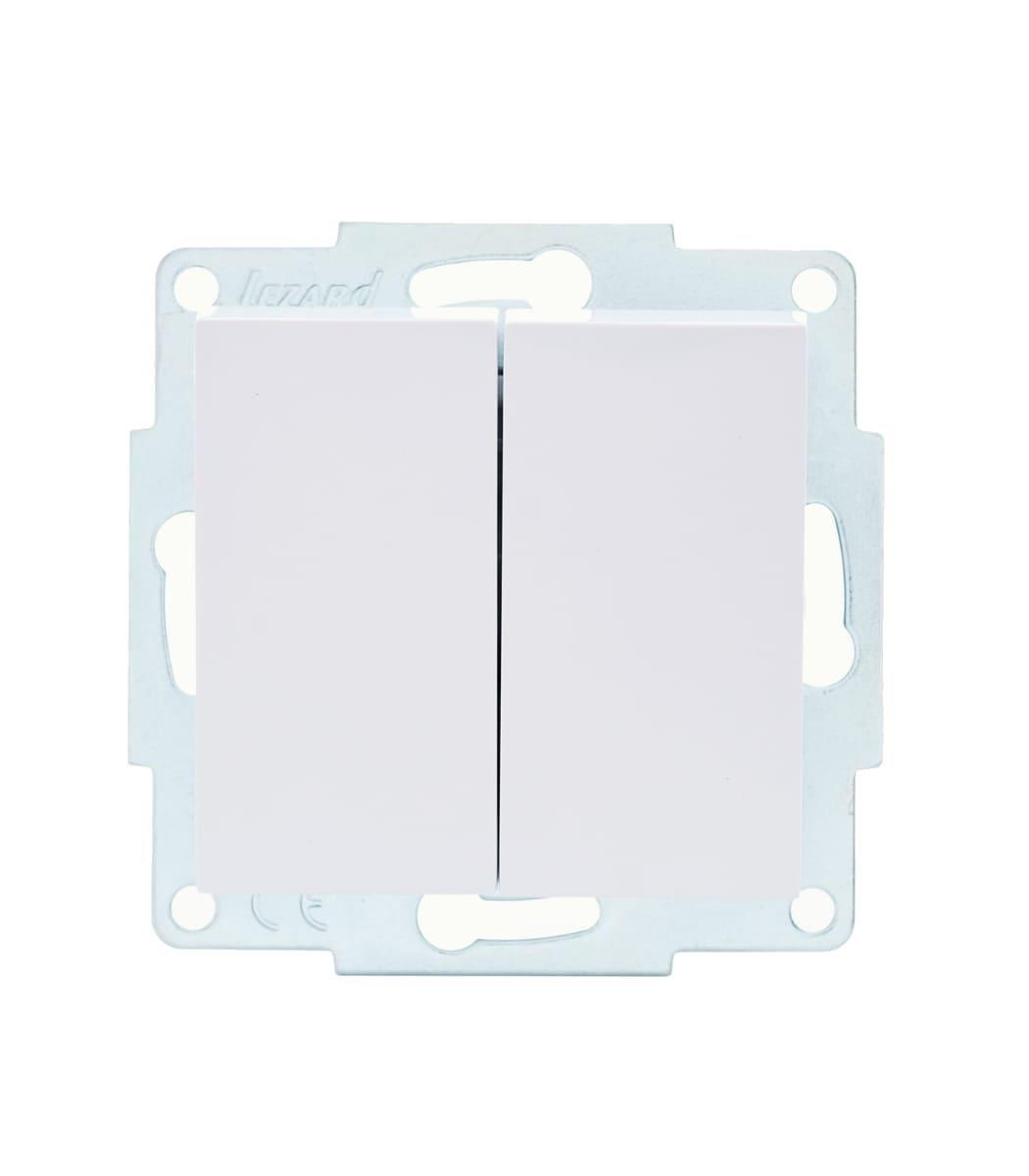 Выключатель двухклавишный Lezard Vesna Белый (27549956)