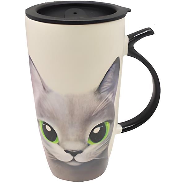 Чашка с крышкой Stenson Cats TL00213 600 мл