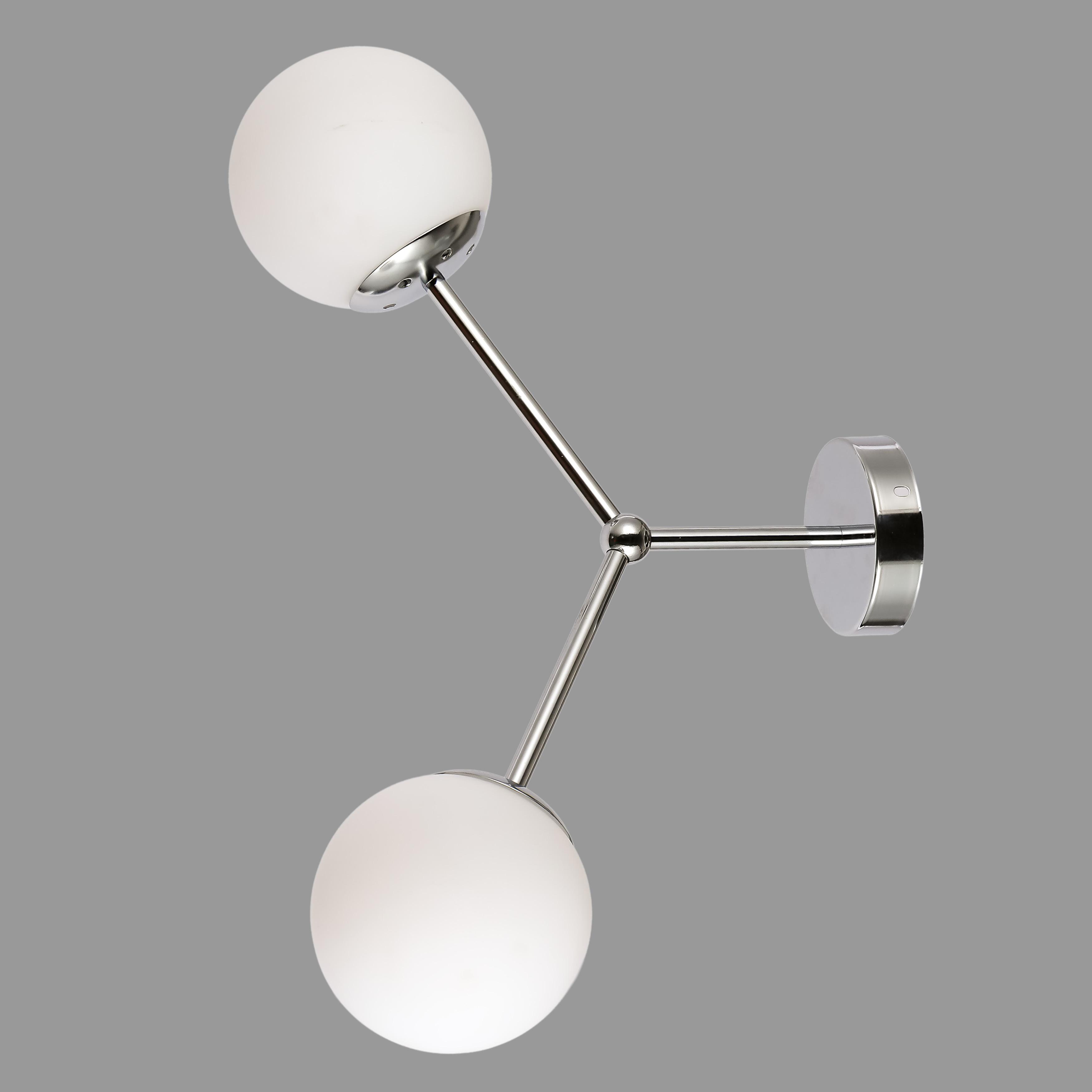 Светильник/бра настенный с двумя плафонами (52-W9811-2 CR+WH)