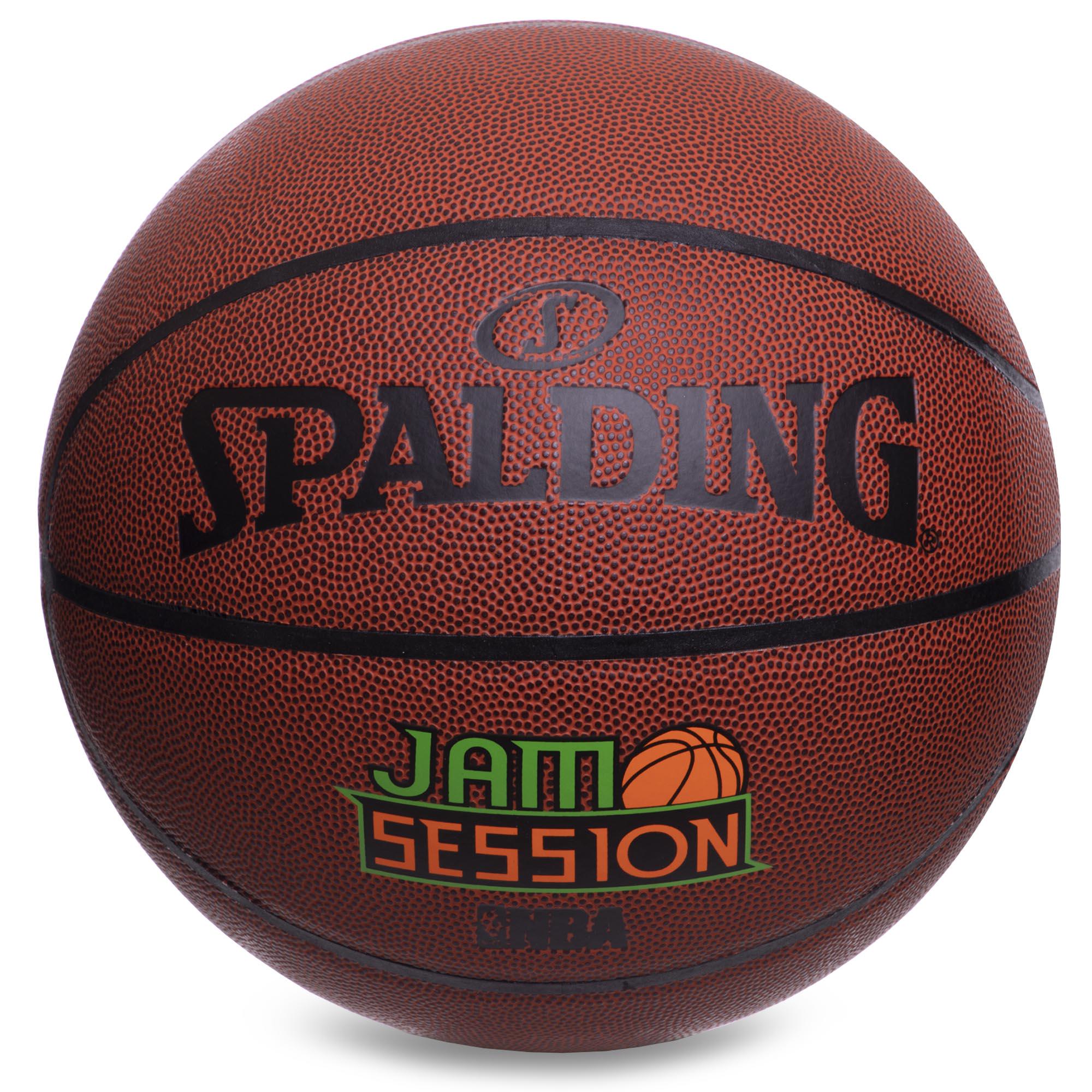 Мяч баскетбольный резиновый Zelart SPALDING Jam Session Brick 83524Z №7 Оранжевый (DR006126)