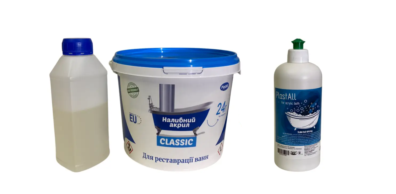 Акрил для ванн наливной Plastall Classic 1,7 м с моющим средством (23915769)