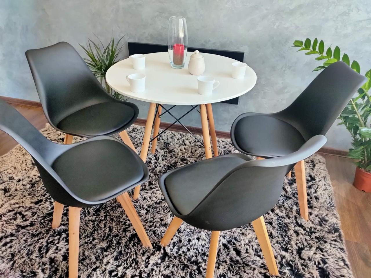 Обеденный комплект JUMI круглый стол 80 см и 4 стула MARK 82 см (6720c77ad45d8b65cf67fa1a) - фото 2