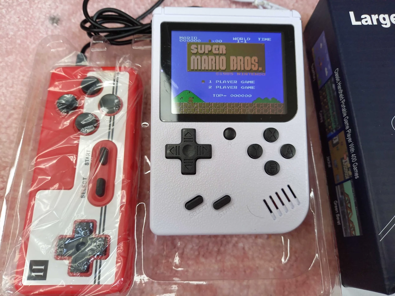 Ігрова приставка портативна Sup Retro Dendy 400в1 Game Box з джойстиком на двох 3" Білий (8283) - фото 2
