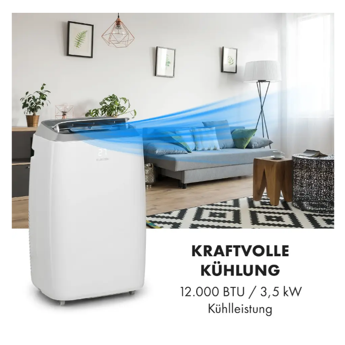 Напольный кондиционер для дома KLARSTEIN Iceblock ProSmart Smart 12000 БТЕ 1345 Вт (10034645) - фото 6 Напольный кондиционер для дома KLARSTEIN Iceblock ProSmart Smart 12000 БТЕ 1345 Вт (10034645) - фото 6