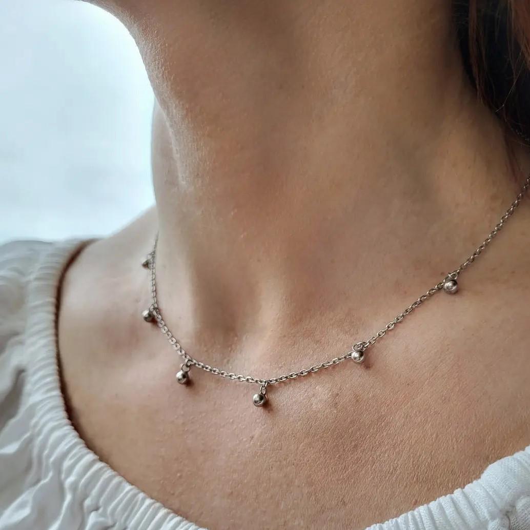 Цепочка из серебра Шарики с подвесками 40/47 см 2,89 г