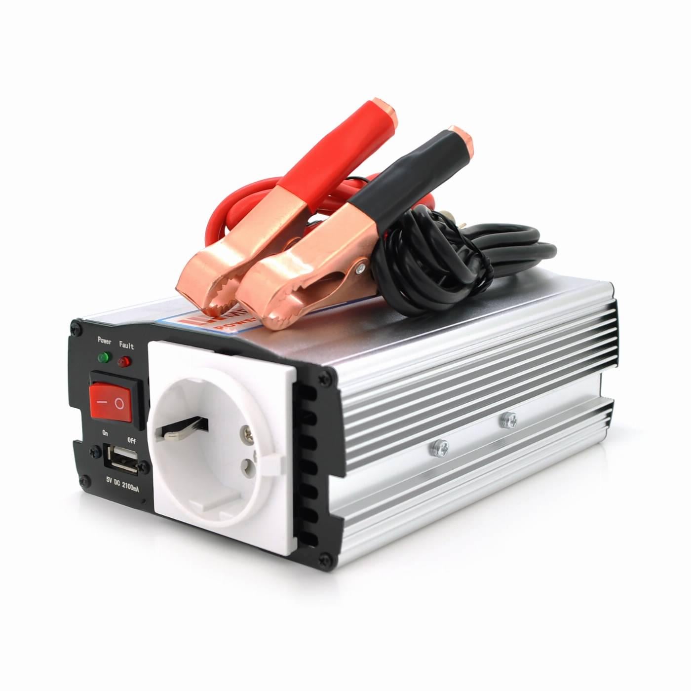 Інвертор напруги Mervesan MRV-15012 150W 12/220V approximated 1Shuko клеми та крокодили (30832)