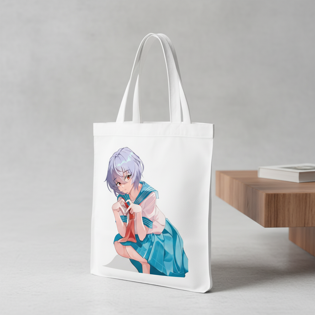 Сумка-шопер Evangelion Аянами Рей из габардина Белый (6577)