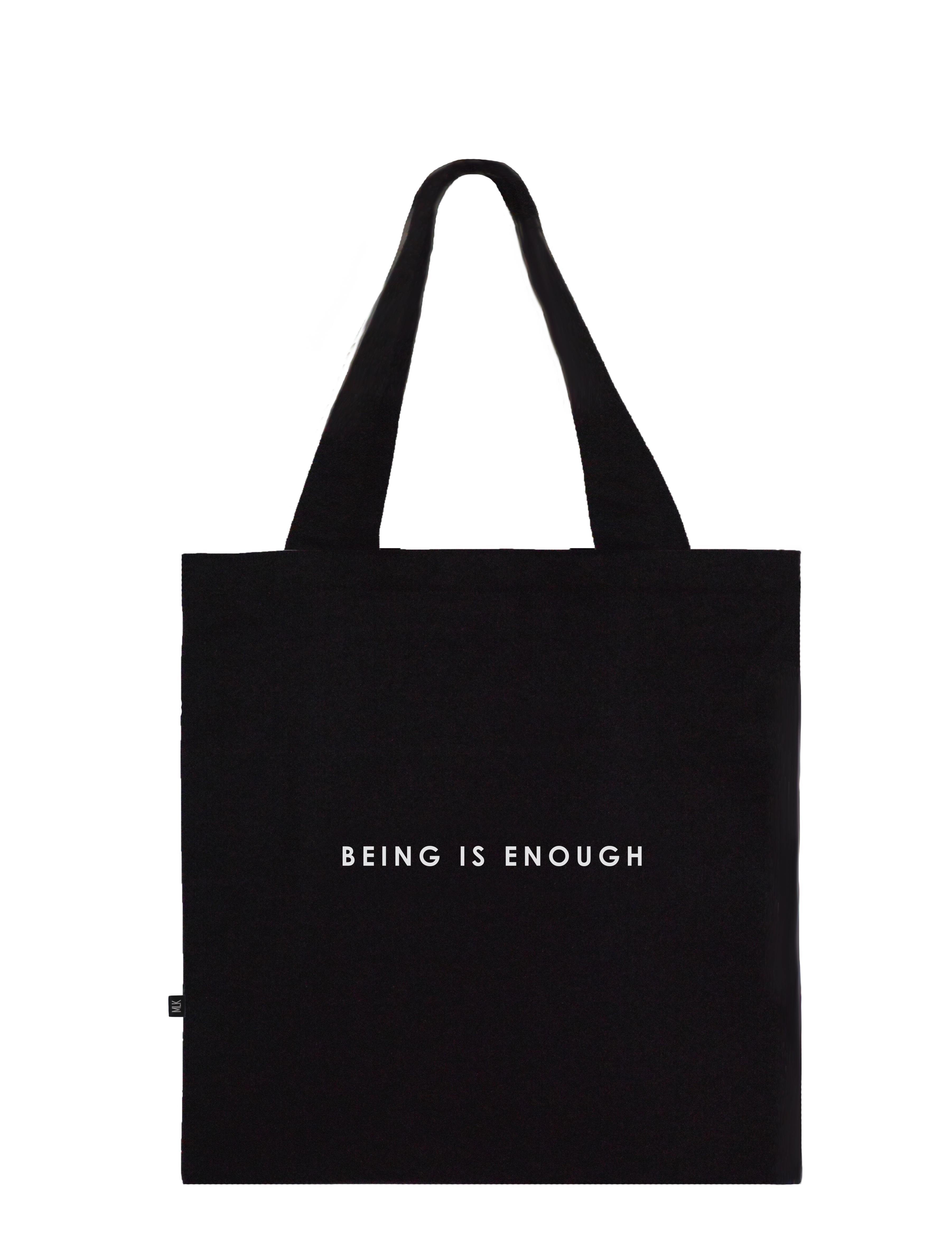 Шопер MLK "Being is enough" 45x50 см Чорний (28064418)