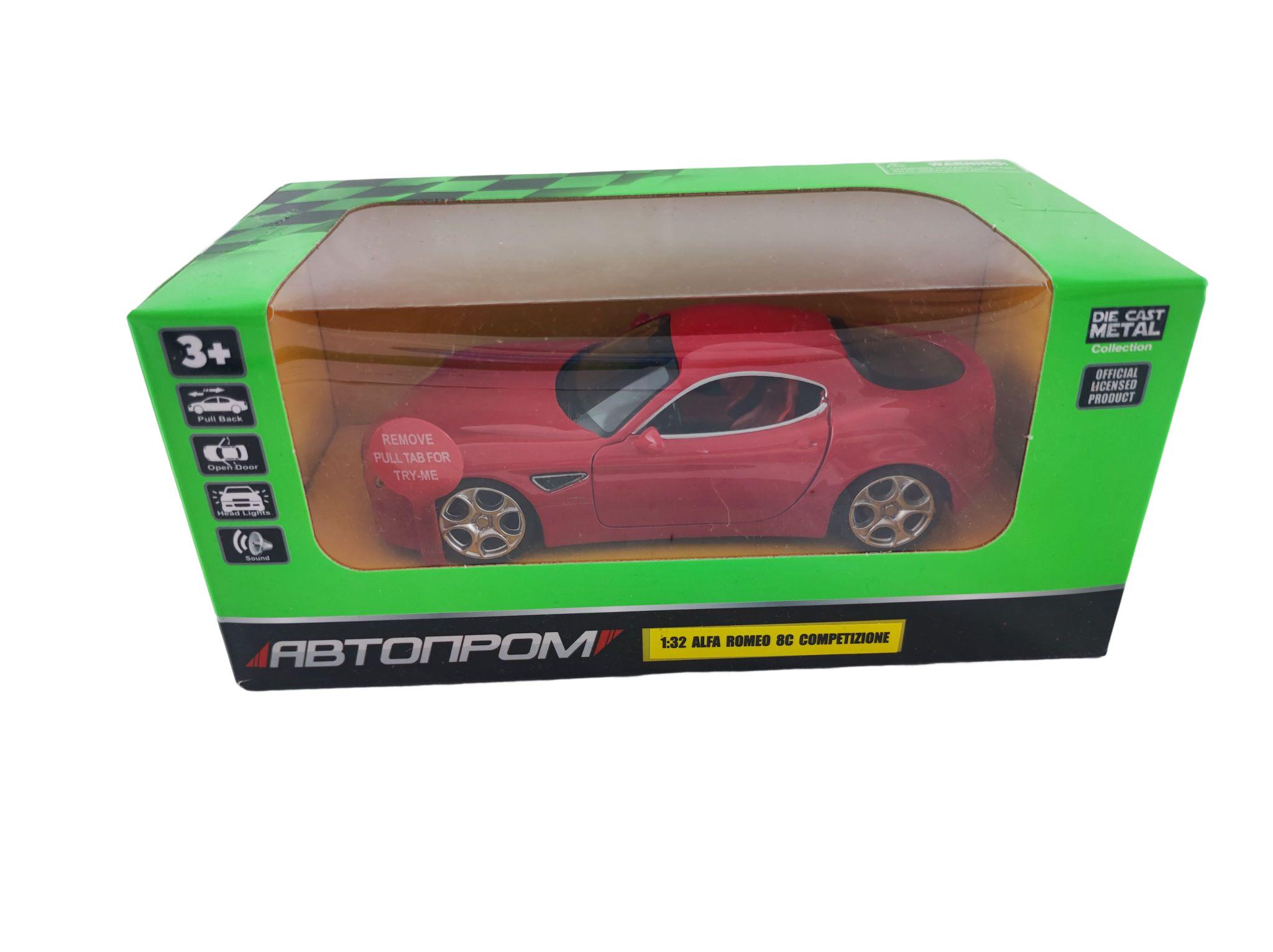 Машинка игрушечная металлическая Автопром Alfa Romeo 8C Competizione Красный (140155)