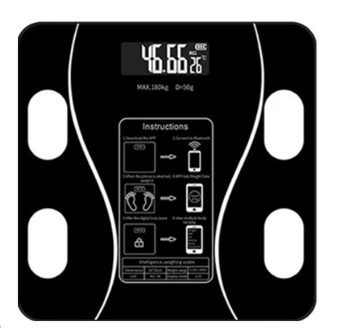 Ваги підлогові розумні з Bluetooth до 180 кг Чорний (2760268493)