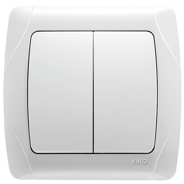 Вимикач 2-клавішний Carmen Білий