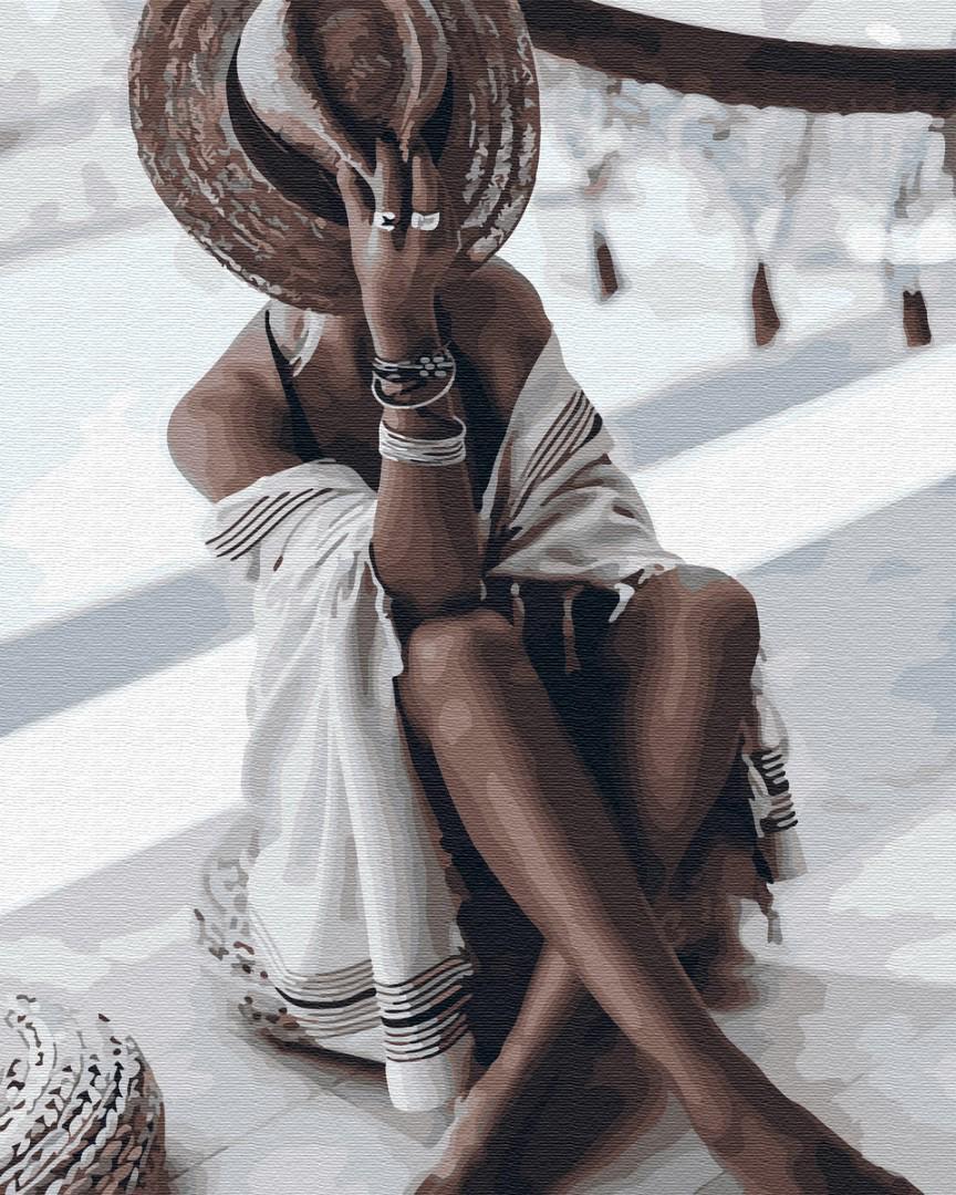 Картина по номерам Brushme "Стильная загорелая" 40х50 см (BK-GX32484)