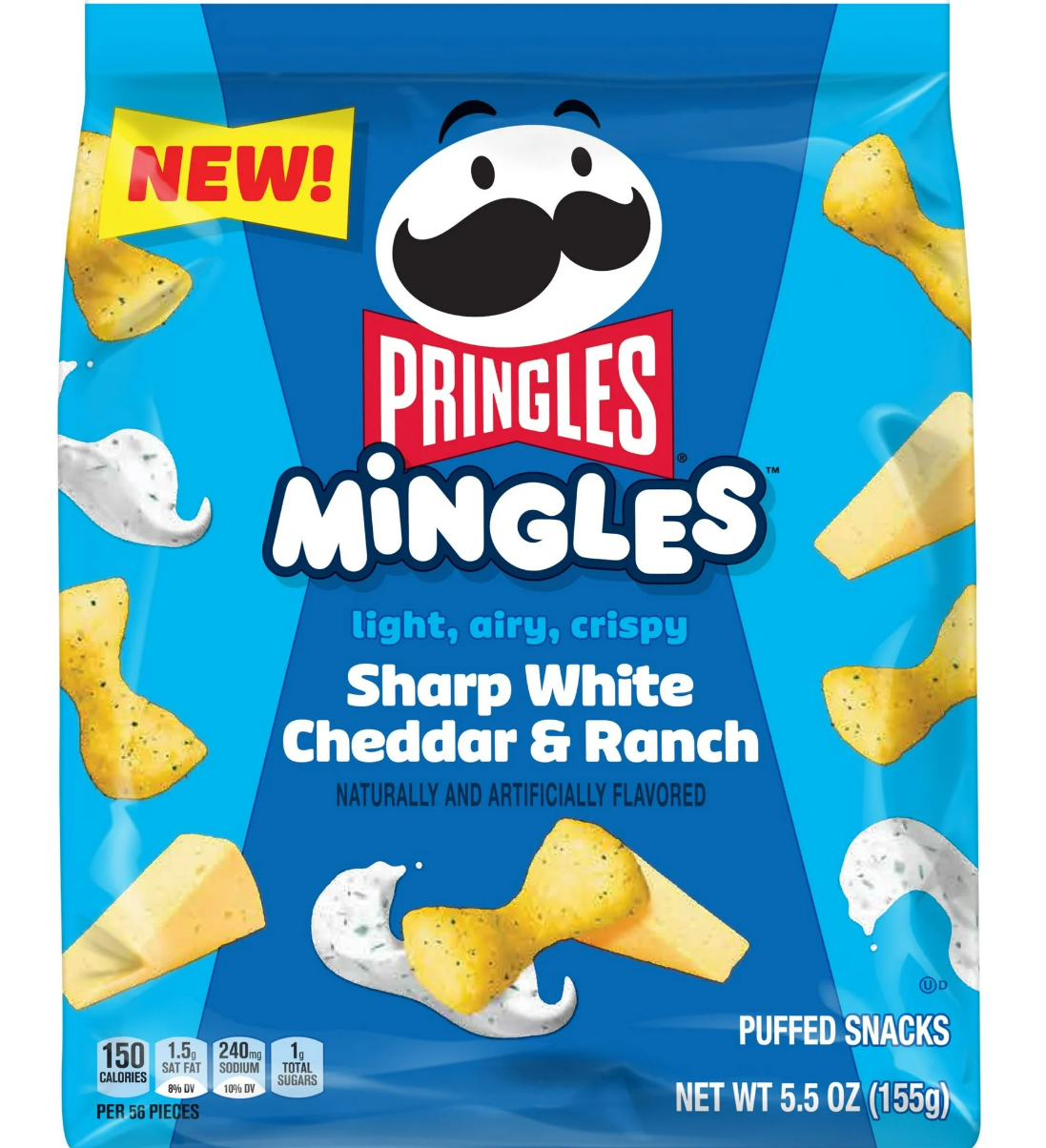 Снеки Pringles Mingles Sharp White Cheddar and Ranch Puffed Snacks 155 г (2413047908)