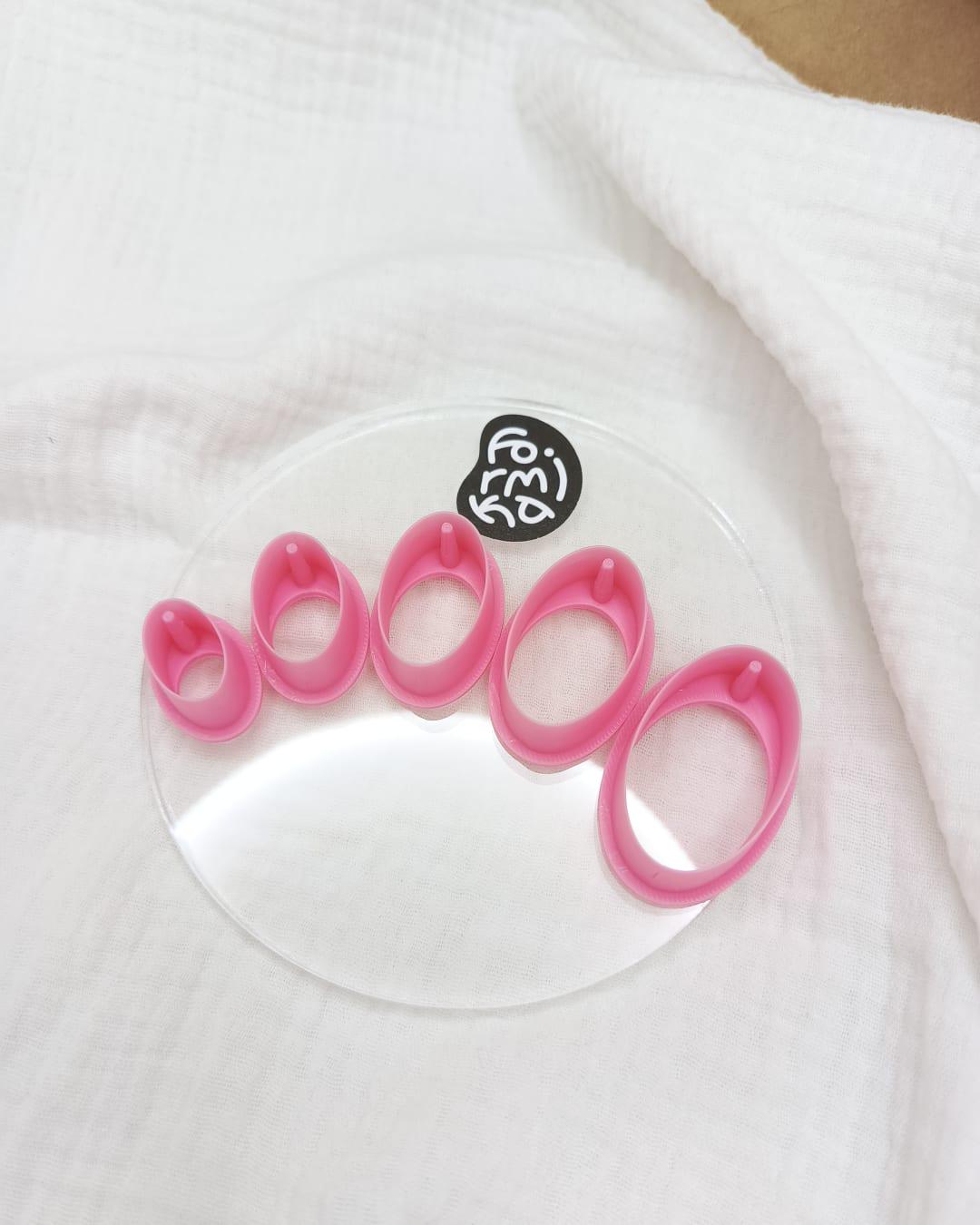 Набор каттеров Овалы с отверстием под фурнитуру 5 шт. (CC-002)