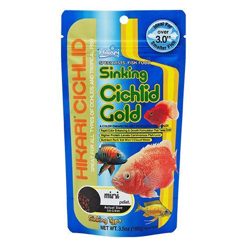 Корм Hikari Cichlid Gold Sinking для взрослых хищных цихлид 15-30 см M гранулы 5,0-5,5 мм 100 г тонущий (04720)