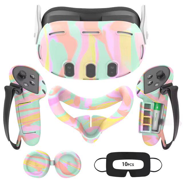 Защитный набор силиконовый дизайнерский для Meta Quest 3 White (ACS-SDZNMQ3wh)