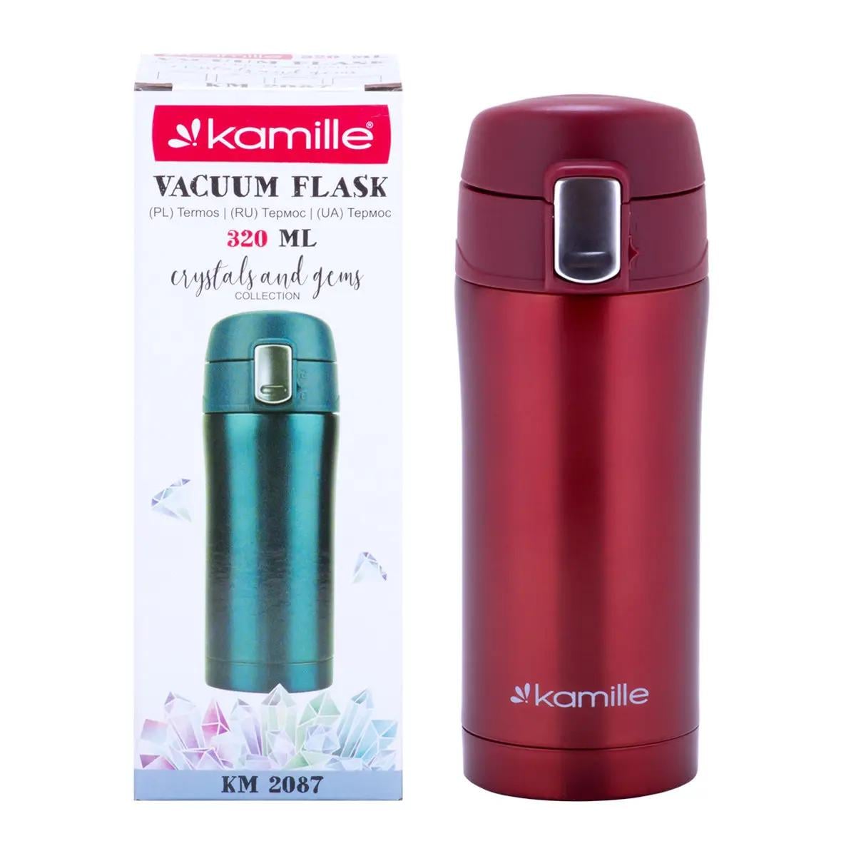 Термос Kamille из нержавеющей стали 320 мл Красный (KM-2087)