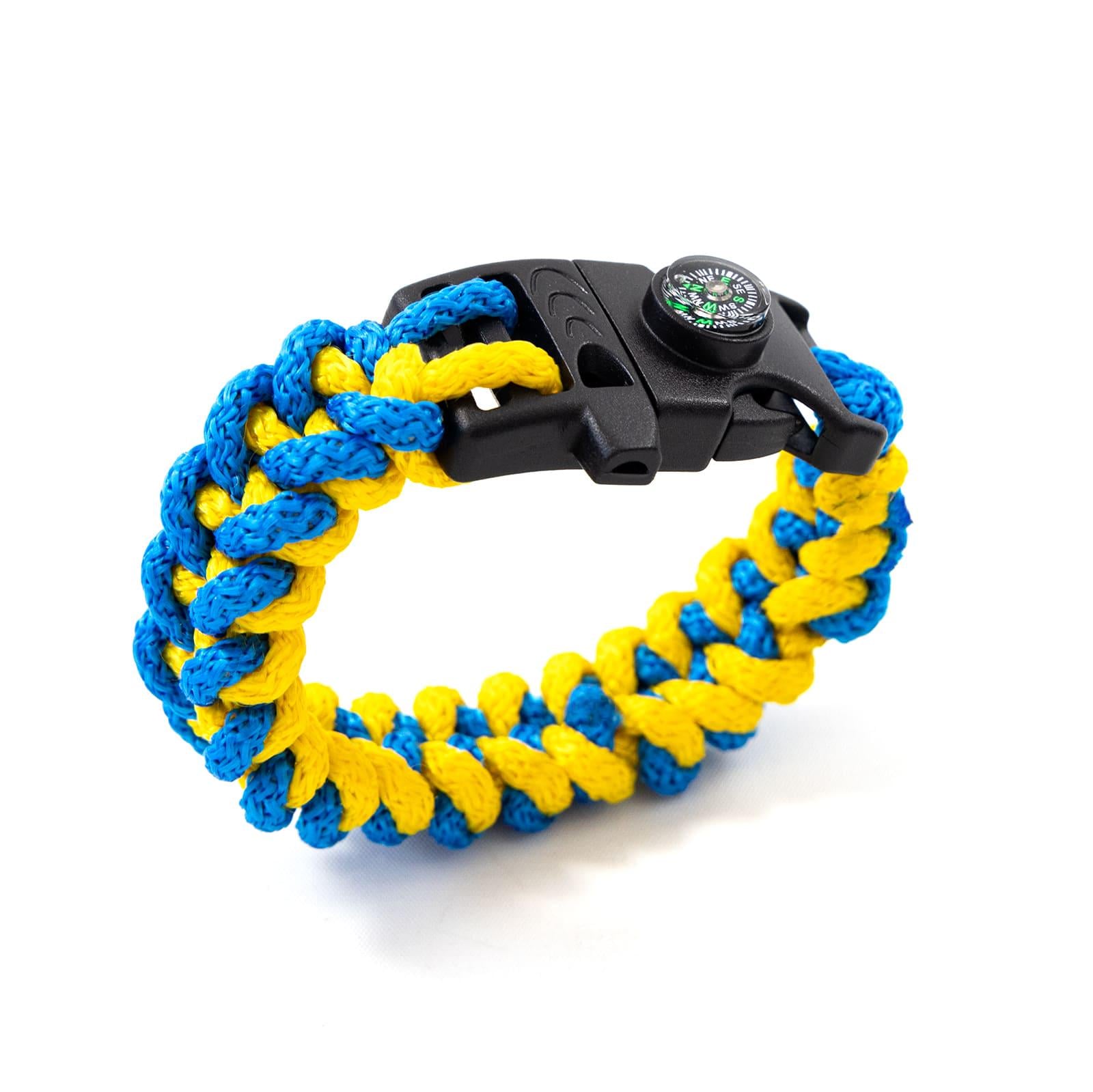 Браслет паракордовый с компасом OSPORT ty-0054 Сине-желтый (56)