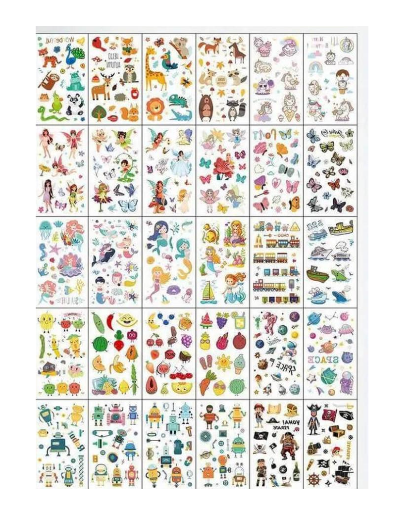 Набір дитячих тату тимчасових (tattoo-kids-mini-set-30)