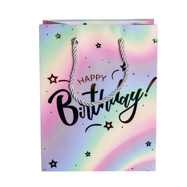 Пакет подарочный Happy Birthday 18х10х23 см 12 шт.