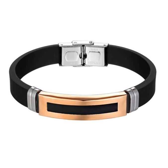 Браслет из медицинской стали на силиконовом ремешке 20 см (BSS-074)