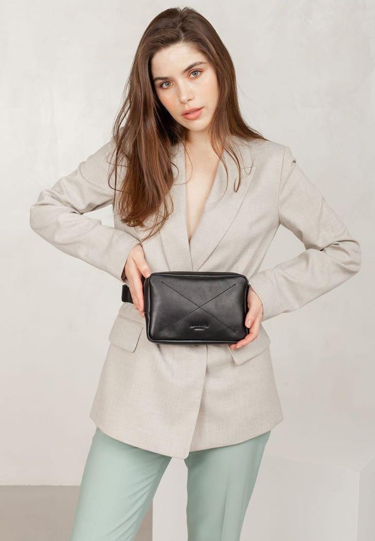 Сумка поясна шкіряна Dropbag Minі Чорний (A-026166)