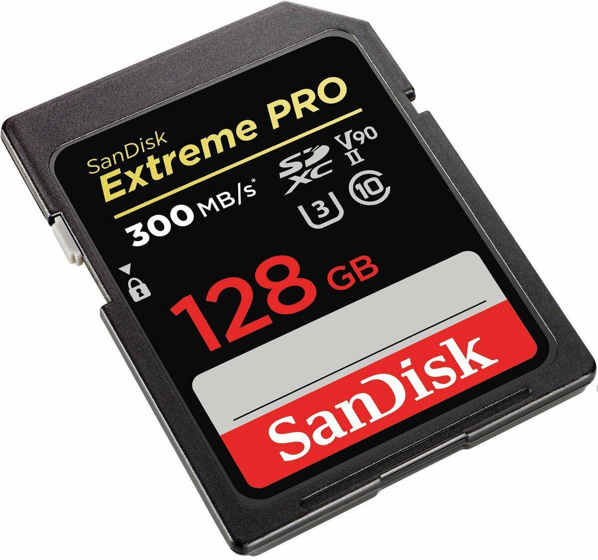 Карта памяти SanDisk Extreme Pro 128 Gb Class 10 V90 R-300 Mb/s W-260 Mb/s