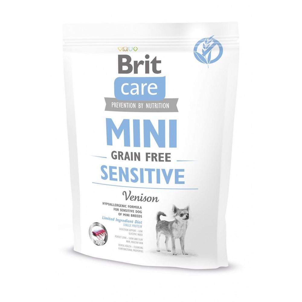 Корм для собак сухой Brit CARE Grain Mini Sensitive миниатюрных пород с чувствительным пищеварением с олениной 400 г (8595602520176)