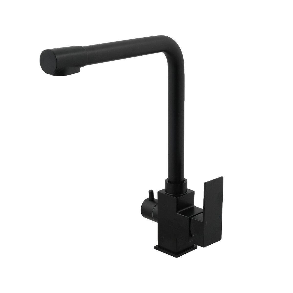 Смеситель для кухни Venta VC803FB с подключением к осмосу однорычажный Черный матовый (SW-86481)