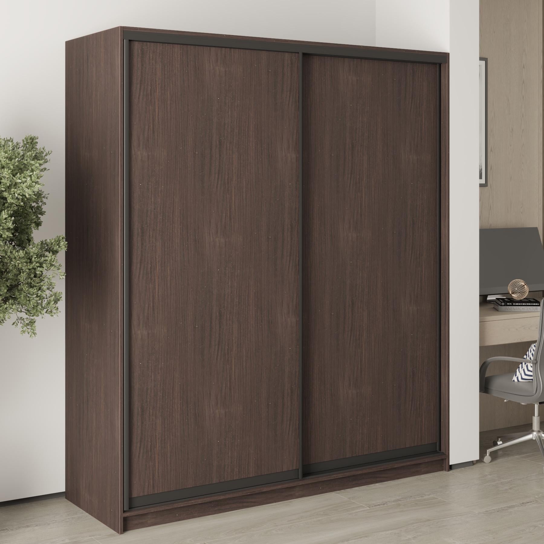 Шкаф-купе двухдверный MebelStar Уни BG 2 ДСП 180x45x210 см Дуб ристрето (MBS-11330) Шкаф-купе двухдверный MebelStar Уни BG 2 ДСП 180x45x210 см Дуб ристрето (MBS-11330)