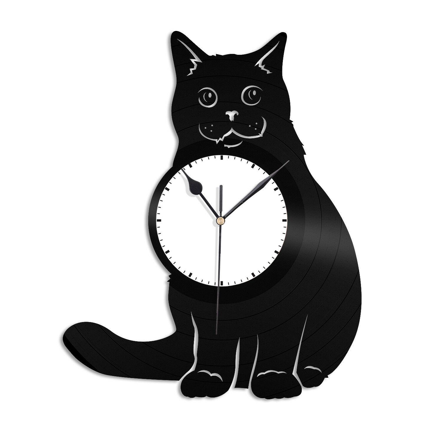 Часы настенные Британская короткошерстная кошка 1704 из виниловой пластинки