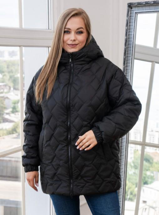 Куртка женская демисезонная UF-Fashion 00129-mt р. 54 Черный (29200203) - фото 1