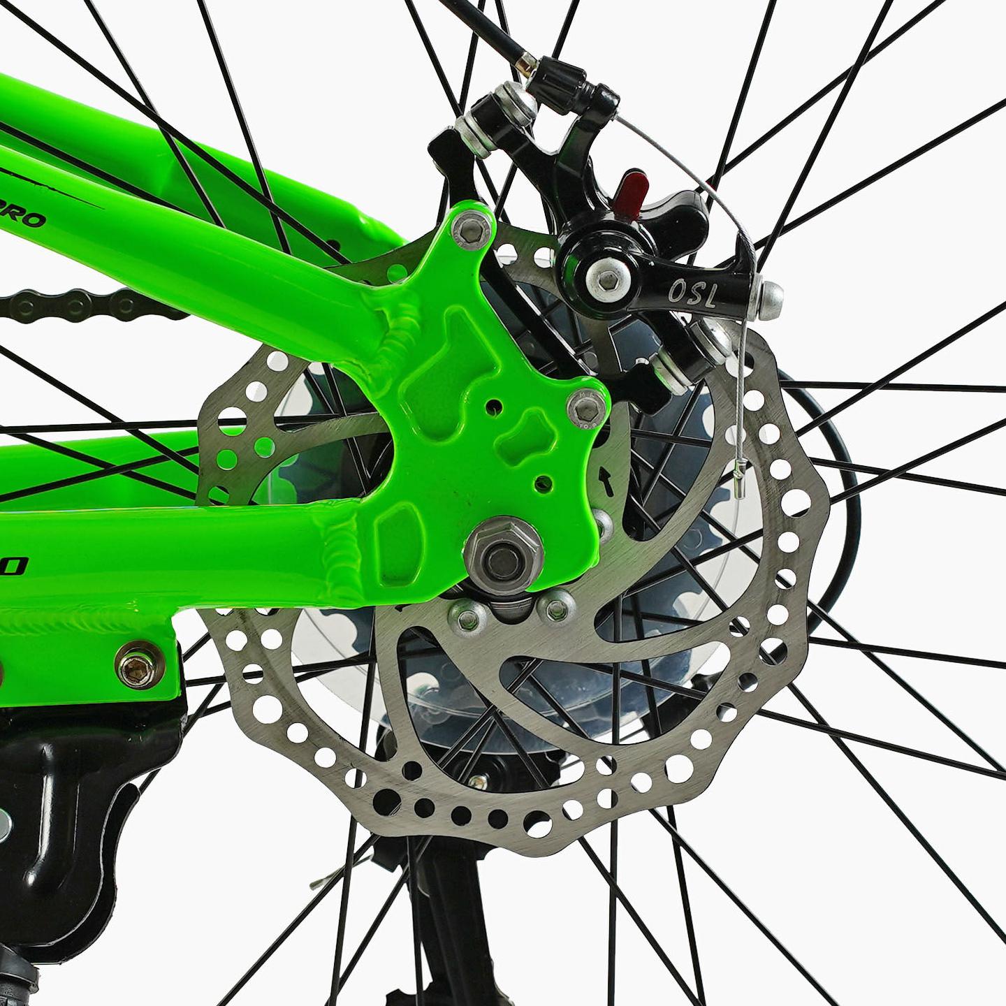 Велосипед горный Corso Optima 24" подростковый алюминиевый Салатовый - фото 7