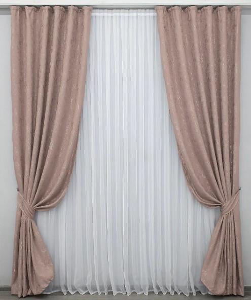 Тканина для штор льон Пудровий (1174ш) - фото 4 Тканина для штор льон Пудровий (1174ш) - фото 4