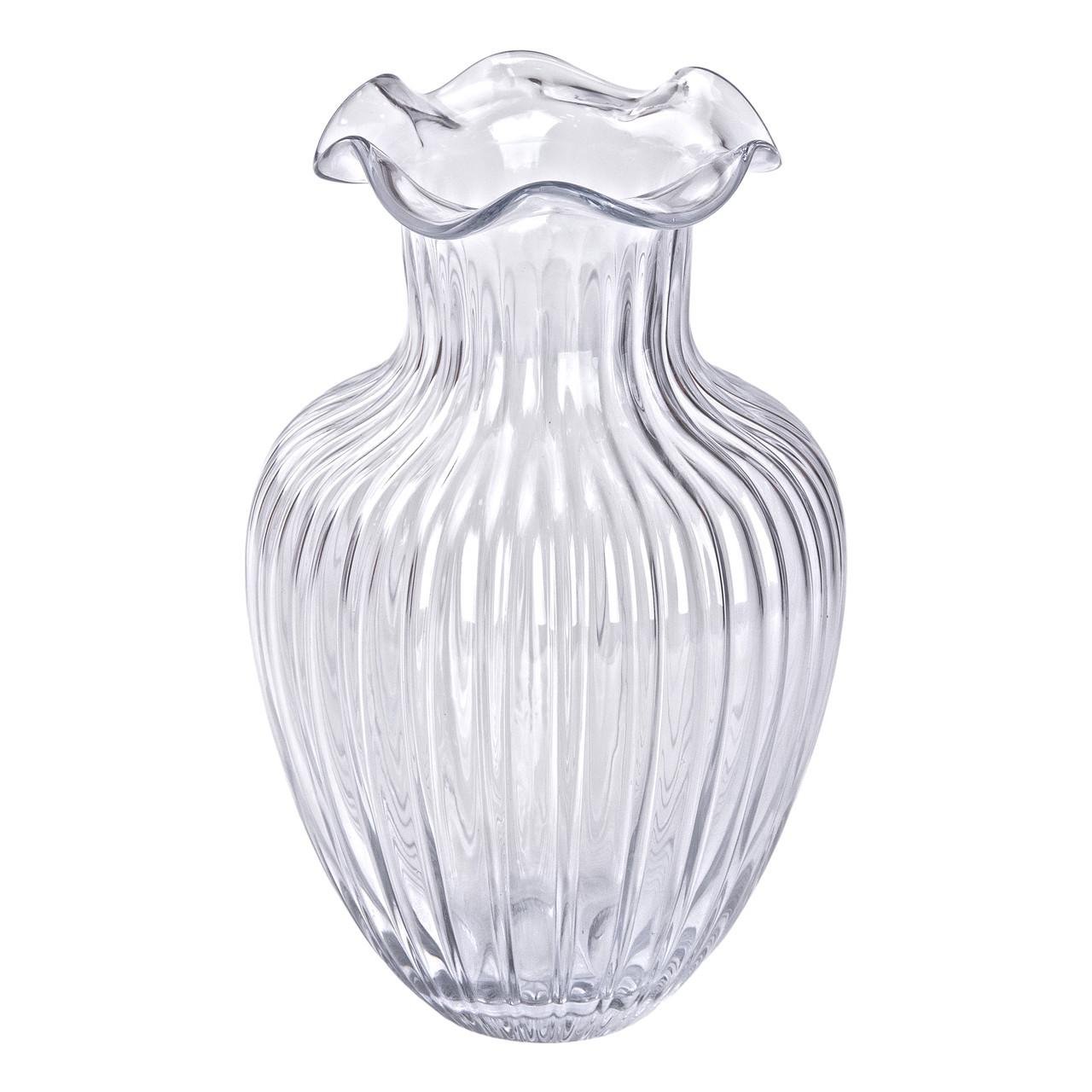 Ваза стеклянная декоративная фигурка 24,5 см Прозрачный (HP-1701)